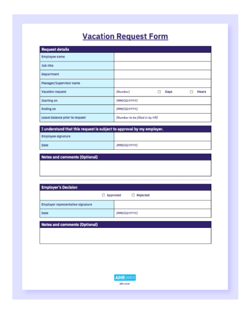 Your All-in-One Guide to Vacation Request Forms [+ Free Template ...
