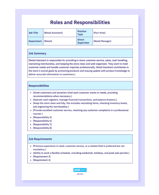 3 Free Roles and Responsibilities Templates (Word + Excel) - Test AIHR